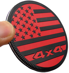 1pc Black/Red American Flag Sticker Decal Emblem 4×4 Badge Auto Fender 6cm 2.36″