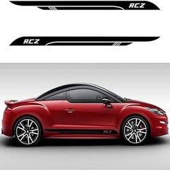 For Peugeot RCZ 2pcs/lot Car Side Body Black Door Decor Vinyl PVC Decal Sticker