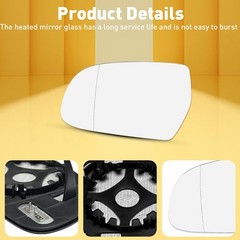 1/2Set Mirror Glass Heated w/ Backing Driver Left Side 8K0857535F for Audi A5 Qu