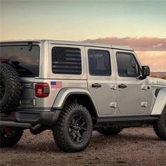 American Flag Car Rear Side Window Decal For 2007-17 Jeep Wrangler JK JKU 4Door