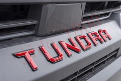 Red BLACK letters compatible with TOYOTA TUNDRA 2022 23 logo Front insert