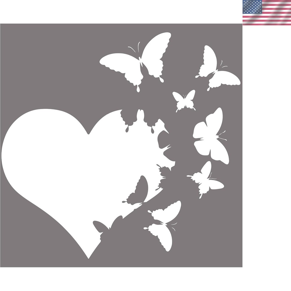 Elegant Heart & Butterfly Vinyl Decal for Cars – 6-Inch UV Resistant Sticker