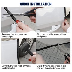 Car Door Edge Guard U Shape Edge Trim Rubber Steel Seal Anti-Collision Protector