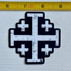 Jerusalem Cross Die Cut Window Decal Sticker For Truck Or Jeep