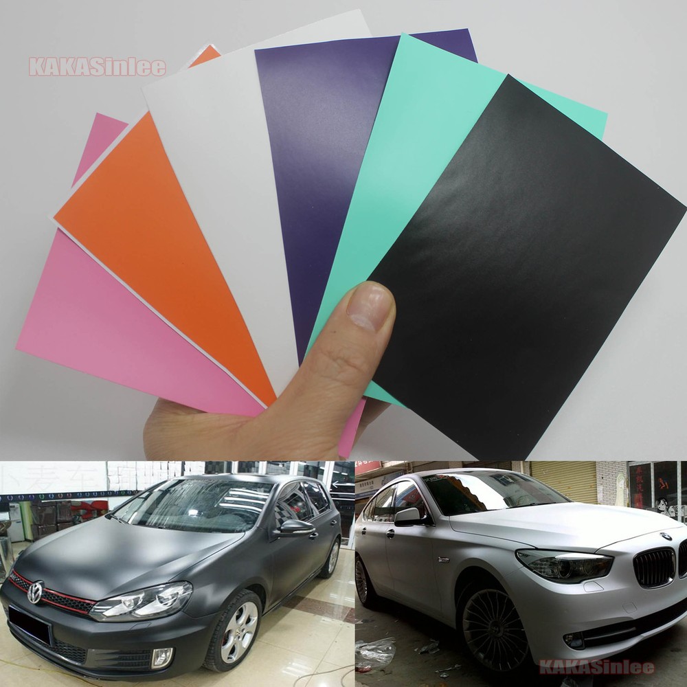 8cm x 12cm Testing Sample Car Matte Flat Stretch Vinyl Wrap Sticker Film CF