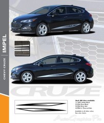 2016-2019 Chevy Cruze Stripes Rocker Decals IMPEL 3M Vinyl Graphic Door Kit