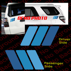 BLUE RETRO SLANT STRIPES Rainbow Vinyl Decal Fits 4RUNNER TACOMA Tundra TY009