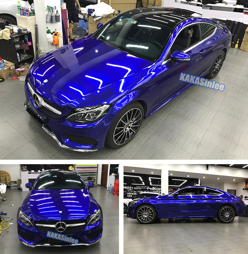 Blueberry Full Car Wrap Pearl Gloss Sparkle Metallic Chrome Vinyl PVC Sticker AX