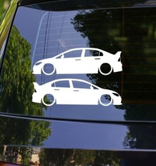 2X Lowered car JDM stickers HONDA CIVIC FD2R Type-R sedan 8th gen