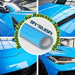 5FTx50FT PET Crystal Ice Cream Blue Vinyl Wrap Self-Adhesive Air Release