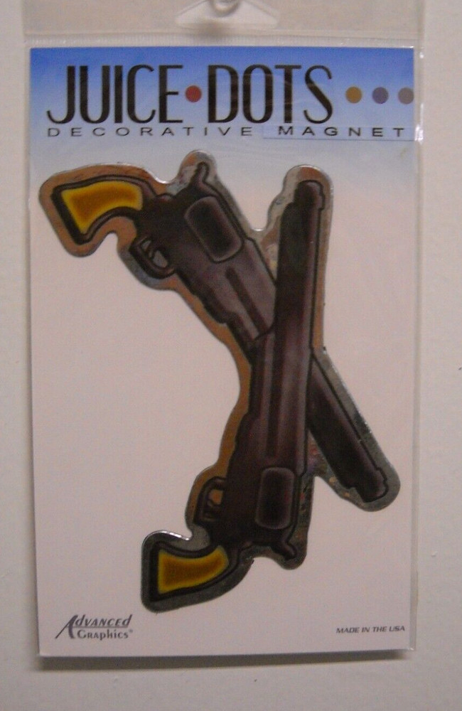 AGI Juice Dots Western Double Crossed Colt Guns Car Magnet Indoor Outdoor