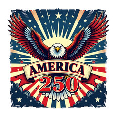 🦅AMERICA 250 EAGLE Vintage T Design Vinyl Decal Sticker 2″-18″ You Choose!🎆