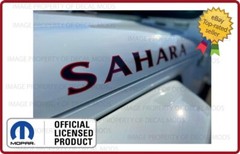 Set of 2: Jeep Wrangler SAHARA Hood decals stickers graphics red black FK2D3