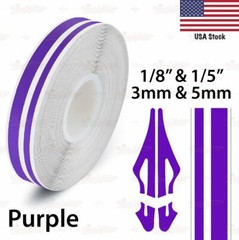 PURPLE 1/8″ 1/5″ Twin PIN STRIPE TAPE 9/16″ 15mm PinStriping Decal Vinyl Sticker