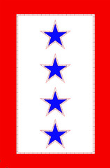 3″ x 1.98″ Oracal 651 Vinyl Red White & Blue Service Flag 1-5 Stars For Vehicle