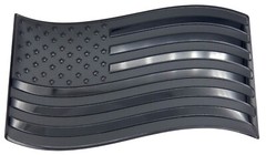 ALUMINUM Black American Flag Wavy Car Sticker Decal Emblem Truck 3.12″ x 1.75″