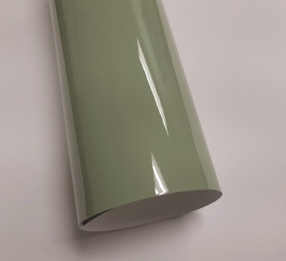 High Gloss Light Green Khaki Vinyl Car Auto Wrap Film Decal Sticker Sheet Roll
