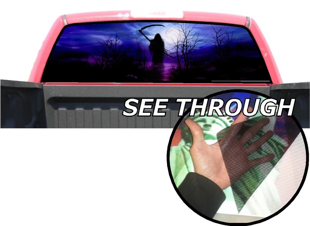 P21 Grim Reaper Rear Window Tint Graphic Decal Wrap Back Pickup Graphics