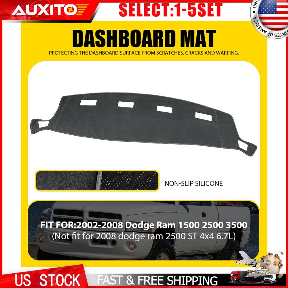 Dash Cover Mat for 2002 2003 2004 2005 2006 07 08 Dodge Ram 1500 2500 3500 1-5X