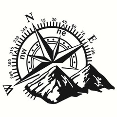 Car Hood Body Side Decal Mountain Compass Graphics DIY Vinyl Sticker 50x60CM