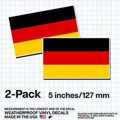 Germany Flag Sticker 5″ 2-Pack – DE Decal – German Pride Vinyl