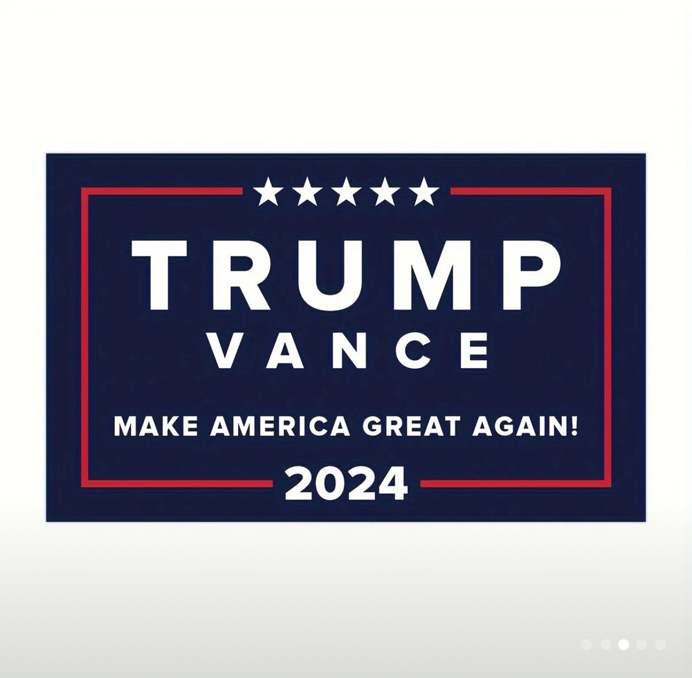 3×5 Inch Rectangle President Donald Trump JDVance Make America 2024 Sticker MAGA