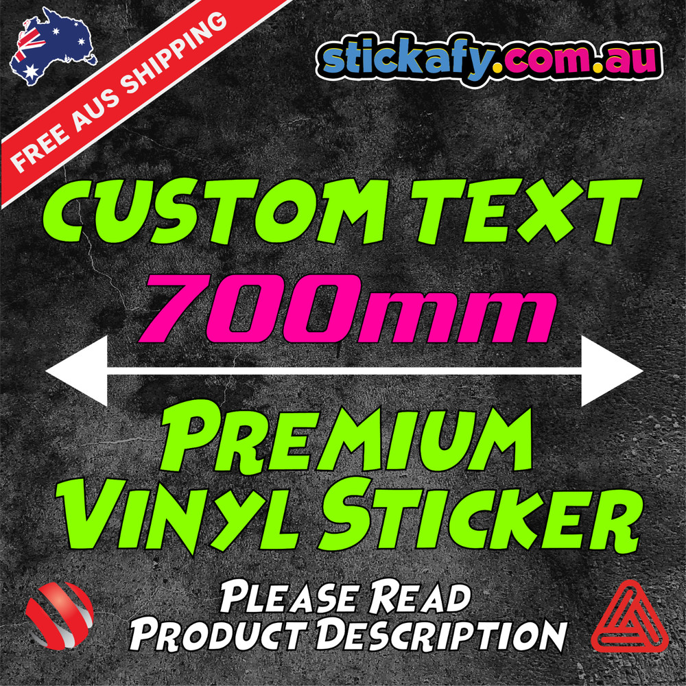 700mm CUSTOM STICKER – Vinyl Text Lettering Decal Name Shop Car Window Van Fun