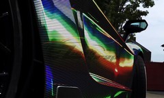Holographic Carbon Fiber Black Laser Chrome Vinyl Wrap Sheet Film Decal Sticker
