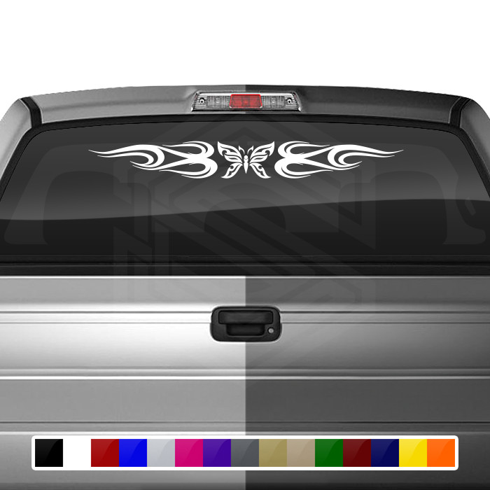 132-01 BUTTERFLY Windshield Decal Window Sticker Vinyl Graphic Butterfly Design