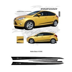 Ford Focus 2011 up Body Side Pinpoint Graphic Kit – Matte Black