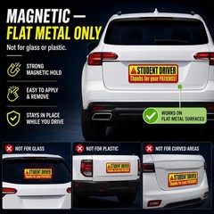 High Visibility Student Driver Car Magnets – Please Be Patient Message Pack