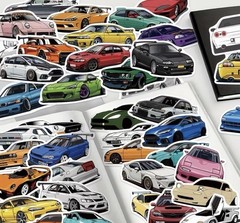 61 Pcs JDM Racing Sport Car Waterproof Vinyl Stickers