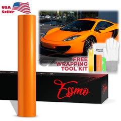 ESSMO PET Super Gloss Metallic Flame Orange Car Vehicle Vinyl Wrap Decal Paint