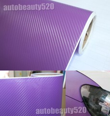 3D Purple / Sheet Car PVC Grain Carbon Fiber Vinyl Tape Wrap Sticker Decors Trim