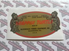 Snappin Turtle Mower Briggs Engine Wisconsin Deck Decal50’s 60’s McDonough, GA 1