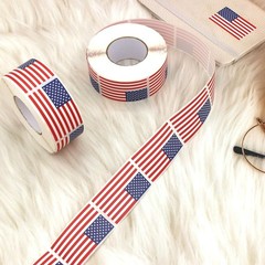 American Flag Stickers 500 Count Waterproof 2″ x 1.2″ Decorations
