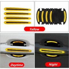 8pcs Car Door Handle Bowl Protective Film Reflective Sticker Strips Anti-Scratch