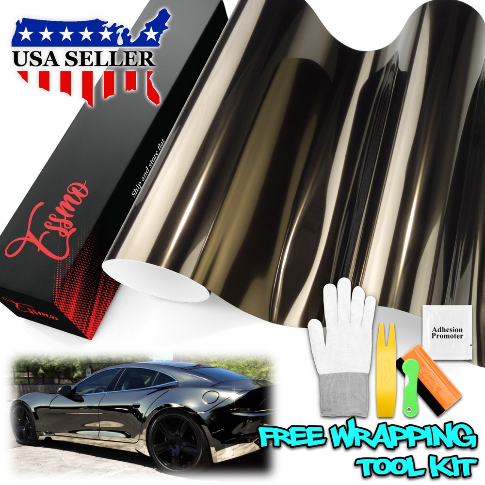 ESSMO PET Super Chrome Gray Stretch Car Vehicle Vinyl Wrap Decal Sticker Sheet