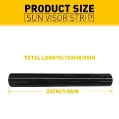 Universal Windshield Banner Matte Black Vinyl Decal Sun Strip 60″x8‘’/10″/12‘’