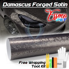 PET Damascus Steel Forged Carbon Fiber Nardo Gray Car Vinyl Wrap Decal Sticker