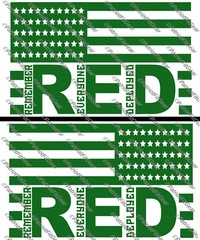 R.E.D.,Remember Everyone Deployed,Left Right,Support Our Troops,Flag,Vinyl Decal