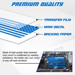 Blue Rear Side Window American Flag Decal For Jeep Wrangler JL JLU 2018+ 4-Door
