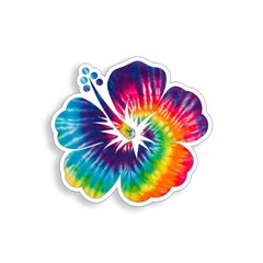 3″ Tie Dye Hibiscus Flower Sticker Mug Tumbler Cooler Cup Laptop Car Beach Decal