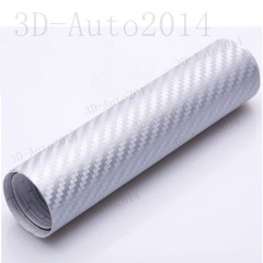 5ft x 5ft Silver 3D Carbon Fiber Vinyl Film Wrap (Bubble Free Channel) 60 x 60