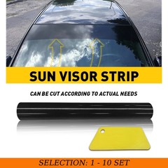 1-10 Black Sun Visor Strip 10″ x 60″ Windshield Vinyl Waterproof Decal Universal