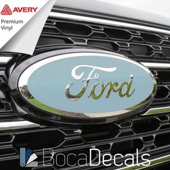 BocaDecals Emblem Overlay Decal Insert For 2019-2023 Ford Edge (Set of 2)