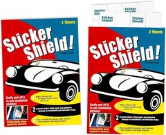 Durable Windshield Sticker Applicator with 4 Rectangular Sheets Included
