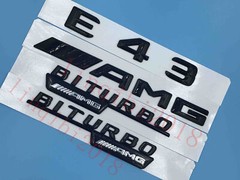 Gloss Black ” E43 AMG BITURBO ///AMG ” Number Emblem Sticker for Mercedes-Benz