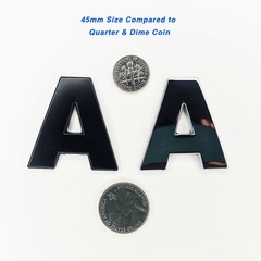 J&J Bro™ Metal Chrome Car Sticker Letter Alphabet Number Emblem 45MM Large Size