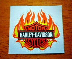 Orange Bar & Shield in Flame H/D Outside Decal Stiker Size 3″x 2.8″